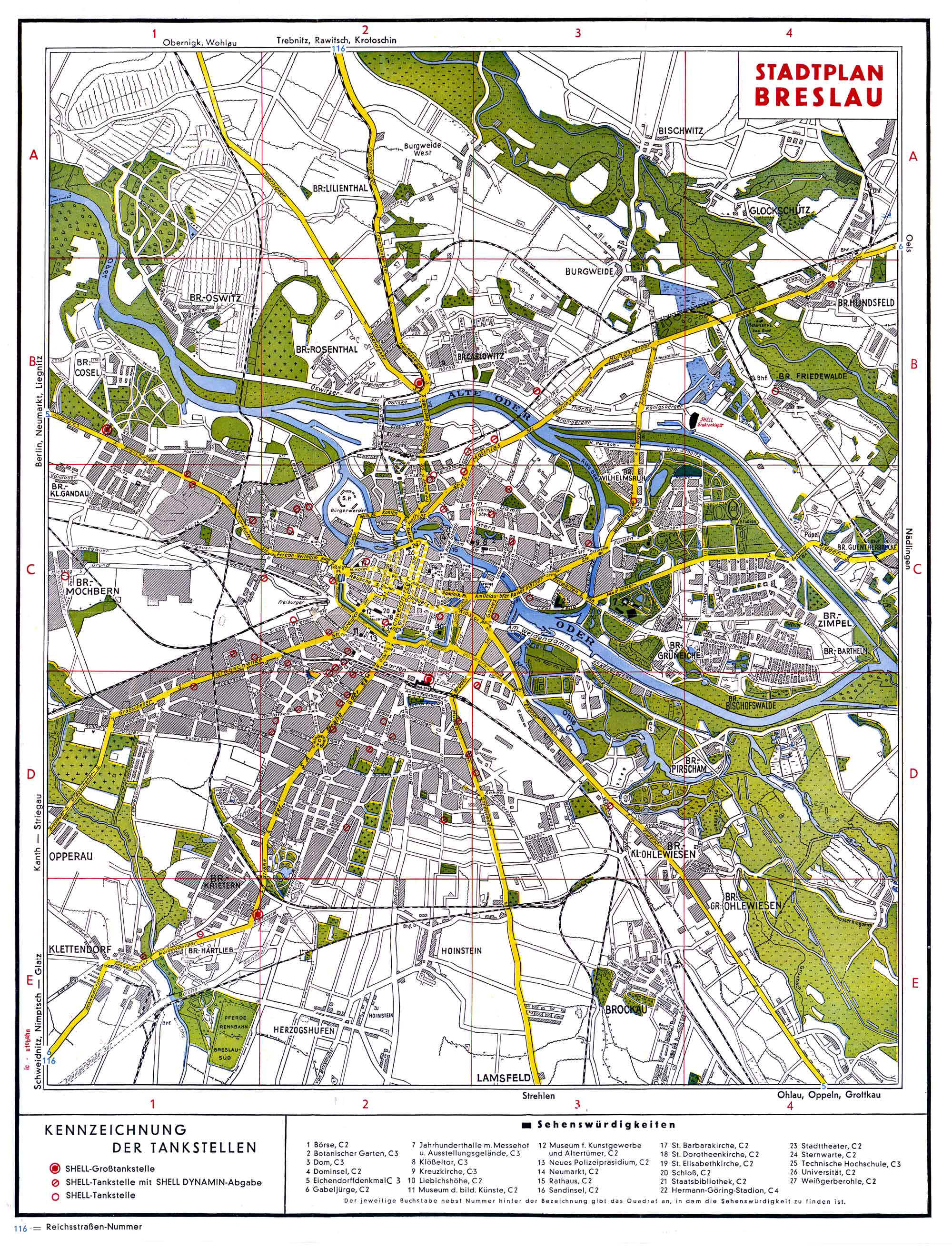 Stadtplan von Breslau